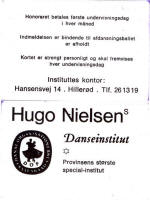 Betalingskort fra Hugo Nielsens Danseinstitut i Hillerød 1975 (Forside)