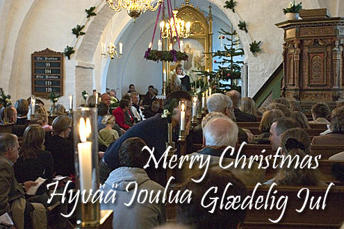 Merry Christmas from the service in Annisse Church, Denmark