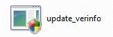 Illustrates the shield overlay icon ontop the update_verinfo.exe