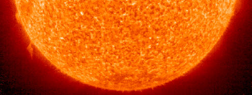 Solen - udsnit af billede af vores rigtige sol som taget i går d. 13. april.