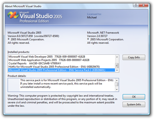 Visual Studio 2005 SP1