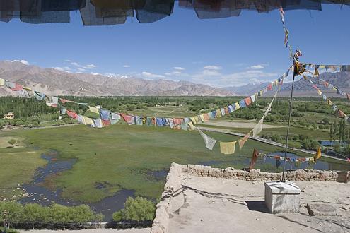 Udsigt fra Shey Gomba - et munkekloster i Leh, Indien