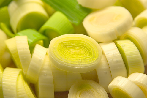 Leek slices