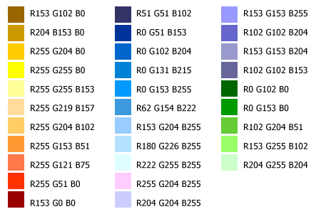 Figure 3: The primary Windows XP icon colors.