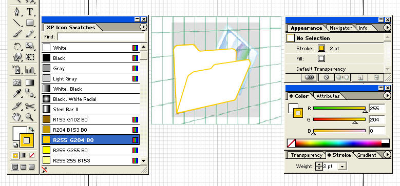 After step 4. The folder paths has been outlined with a dark orange stroke of weight 2pt.